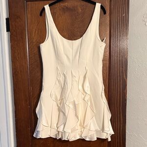 Cinq à Sept Cream Ruffled Mini Dress